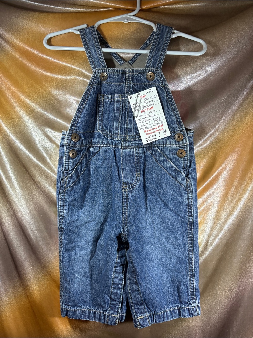 Genuine Baby oshkosh Blue Denim‎ Overalls with Button Side Detail 411